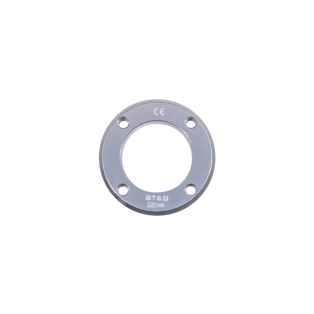 [1224A] 4 Hole Threaded Base Plated with Center Hole, Al
